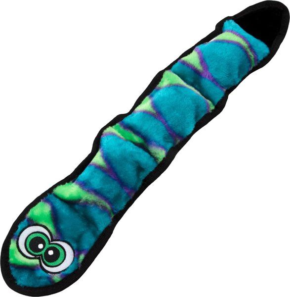 Outward Hound Invincibles Snakes Blue/Green Squeaky Stuffing-Free Plush Dog Toy | Chewy.com