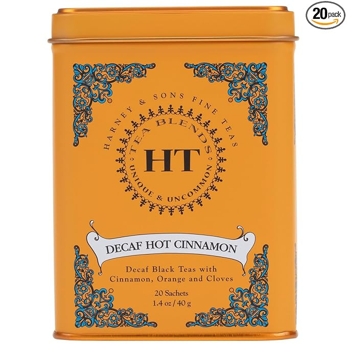 Harney and Sons Decaf Hot Cinnamon , Decaf Flavored Black 20 Sachets per Tin 1.4oz | Amazon (US)