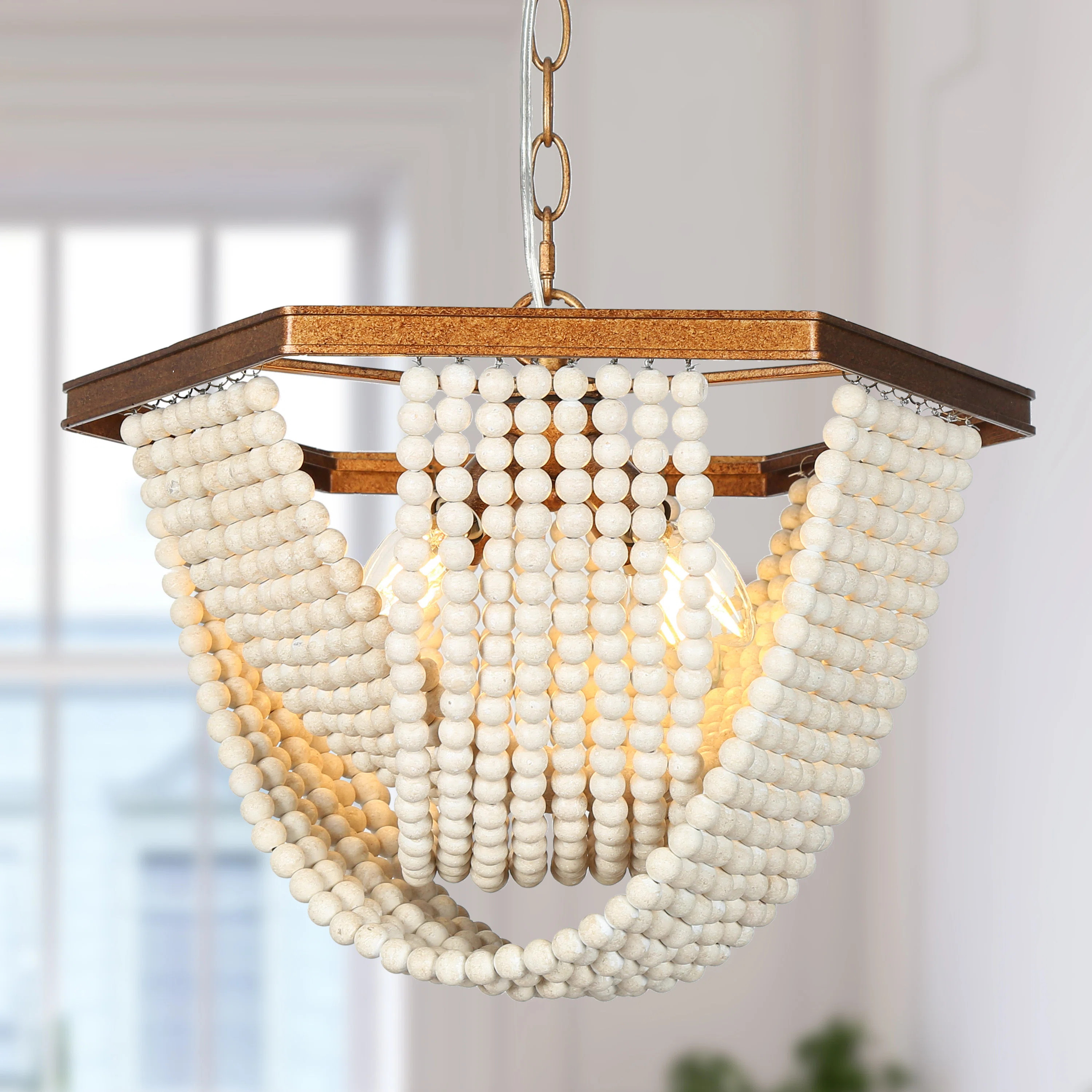 Dakota Fields Advith 4 - Light Unique Empire Chandelier With Beaded Accents | Wayfair | Wayfair North America