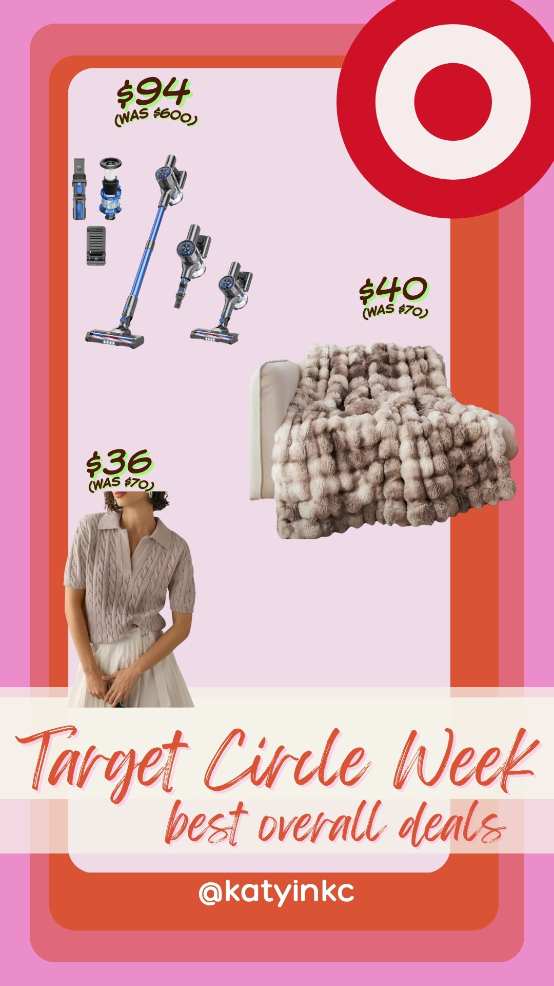 🛍️ TARGET CIRCLE WEEK STEALS THAT FEEL LIKE LUXURY 🛍️

🐇 Faux fur rabbit throw blanket → $40 (was $70, so soft & cozy)
🧶 Collared cable knit sweater → $36 (was $70, chic & in my cart ASAP)
🧹 Vacuum with top ratings → $94 (was $600 🤯)

These are the kind of finds that make Target Circle Week feel like Black Friday came early. I’m honestly shocked at the markdowns. Linking them all so you can shop directly before Oct 9! 🔗#TargetCircleWeek #TargetDeals #TargetSale #TargetFinds #TargetObsessed #TargetRun #FallDeals #TargetShopping #BudgetFriendly #TargetStyle #TargetFashion #CozyVibes #FallFavorites #HomeDeals #SaleAlert #DealHunters #TargetHome 

 #LTKSeasonal #LTKSaleAlert #LTKMidsize