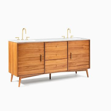 Mid-Century Double Bathroom Vanity (72") - Acorn | West Elm (US)
