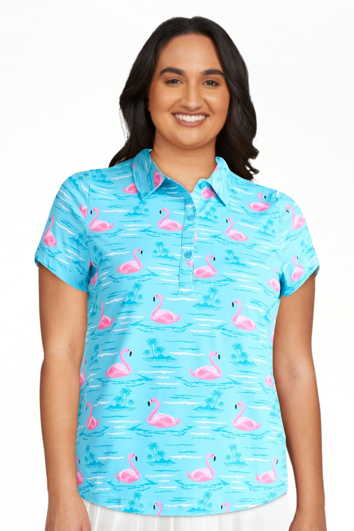Birdie Bound Women’s Print Golf Polo Shirt with Short Sleeves, Sizes XS-XXL | Walmart (US)