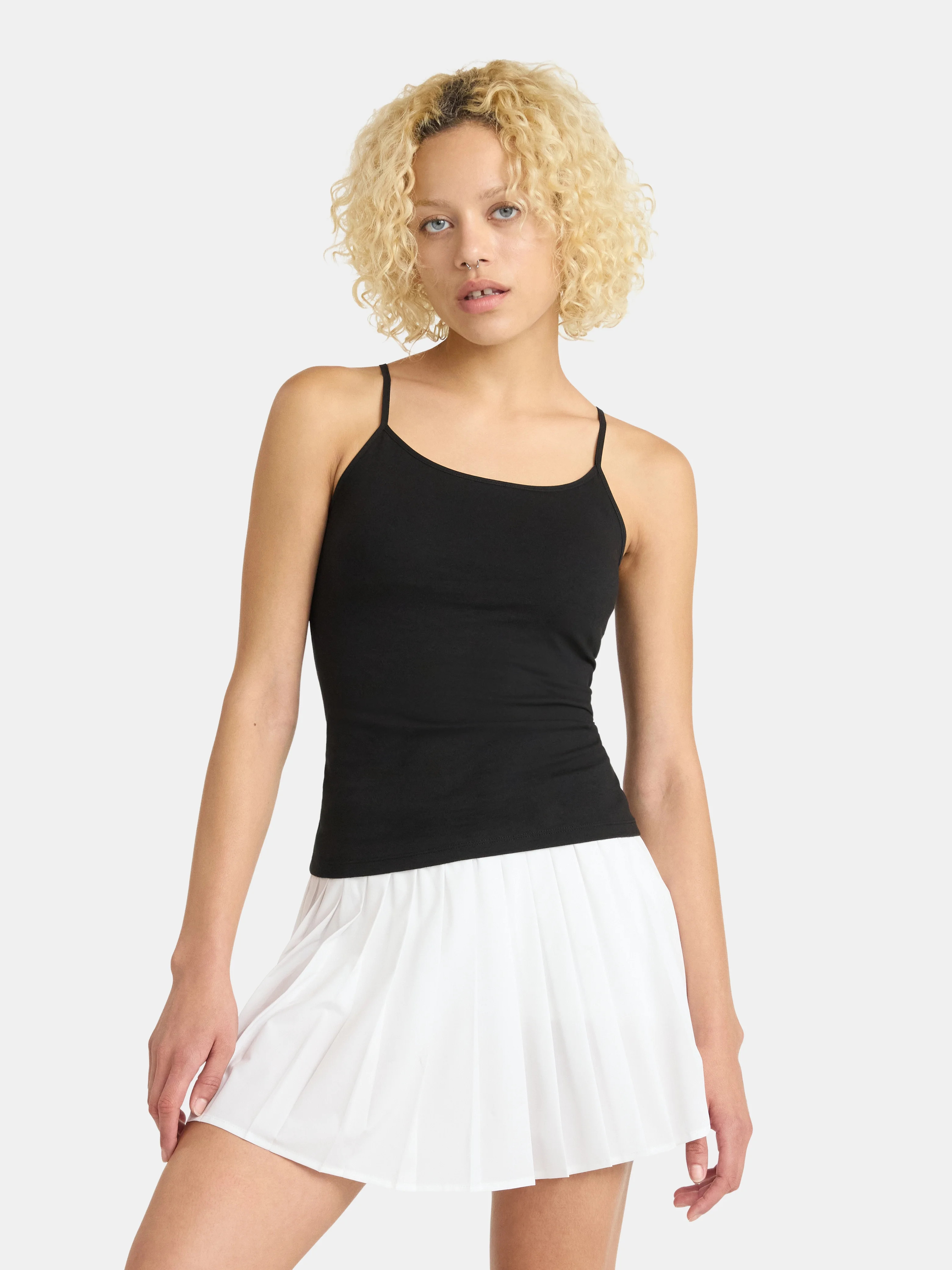 No Boundaries Cropped Shelf Bra Cami Top, Women's | Walmart (US)