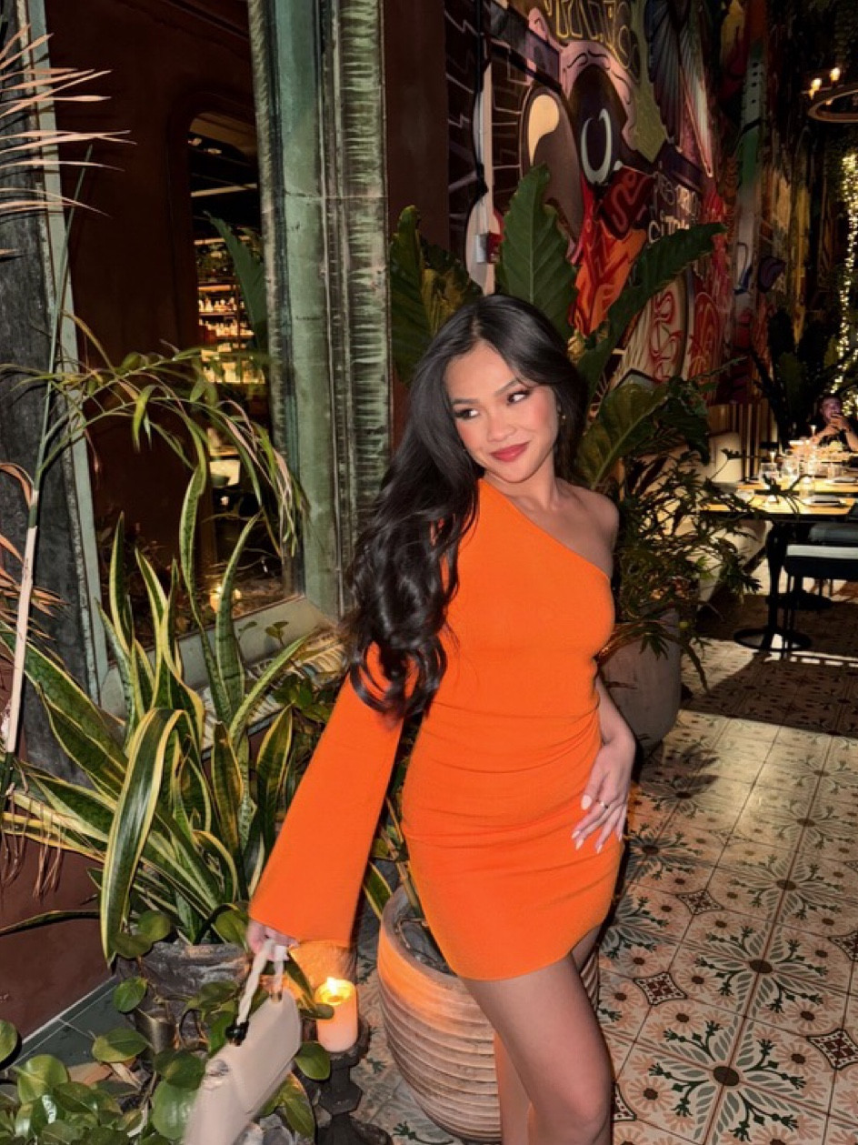 Dress is ASOS but linked similar! Such a pretty color 🧡