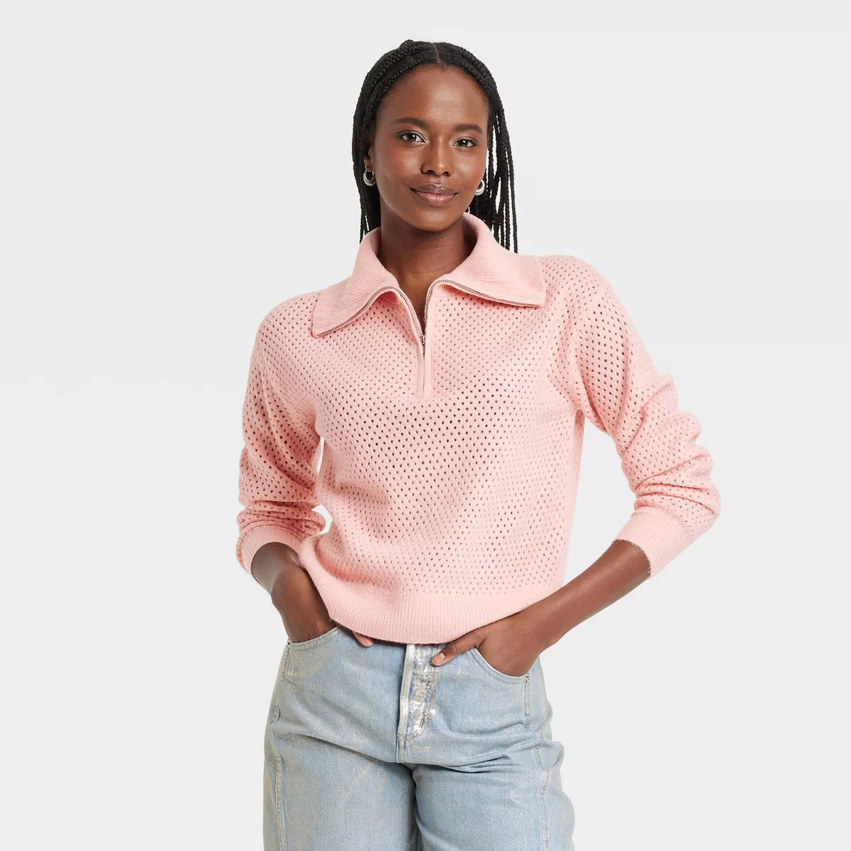 Women's Quarter Zip Collared Pullover Sweater - Universal Thread™ | Target
