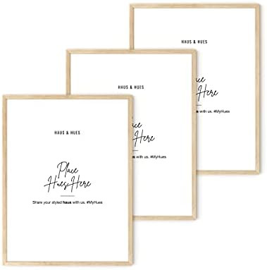 Haus and Hues 12"x16" Beige Oak Wood Frames Set of 3 - 12x16 Picture Frame Wood Frame for 12x16 Prin | Amazon (US)
