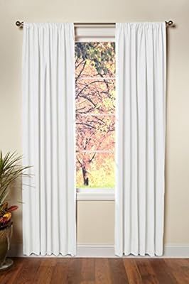 COTTON CRAFT - Set of 2-100% Cotton Duck Reverse Tab Top Curtain Panel Set - 50x108 - White - Cla... | Amazon (US)