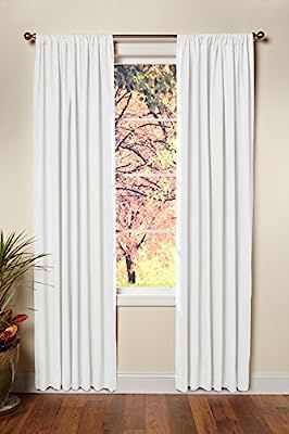 COTTON CRAFT - Set of 2-100% Cotton Duck Reverse Tab Top Curtain Panel Set - 50x108 - White - Cla... | Amazon (US)