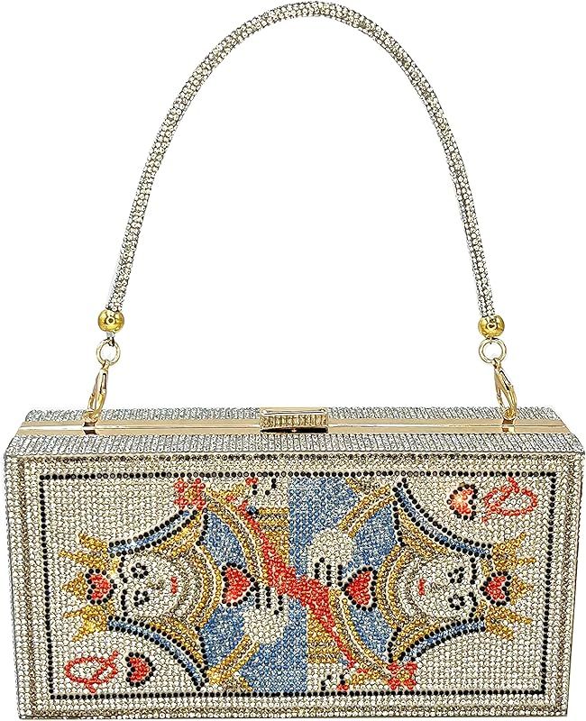pearl&she Diamond Women Evening Handbags Purse Minaudiere Clutch Bag,Stack of Cash Dollars Crysta... | Amazon (US)