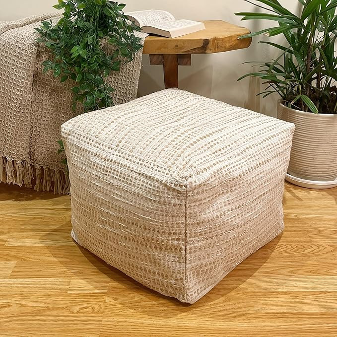 Chardin home Unstuffed Ottoman, Cozy & Bohemian Pouf Covers, Hand Crafted Casual Seating, Footres... | Amazon (US)