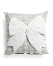 18x18 Velvet Bow Pillow | Marshalls
