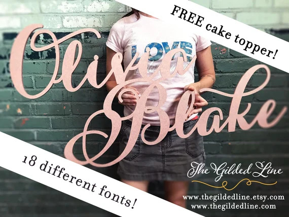 Rose Gold Baby Name Sign for Wall Nursery Room Decor | Etsy (US)