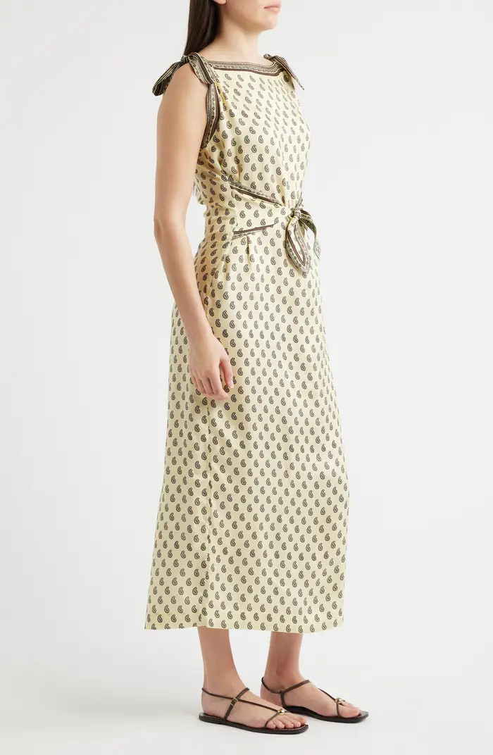 Amorette Taormina Paisley Silk Twill Column Dress | Nordstrom