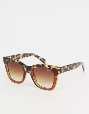 Quay Australia After Hours oversized square sunglasses in brown tort fade | ASOS (Global)