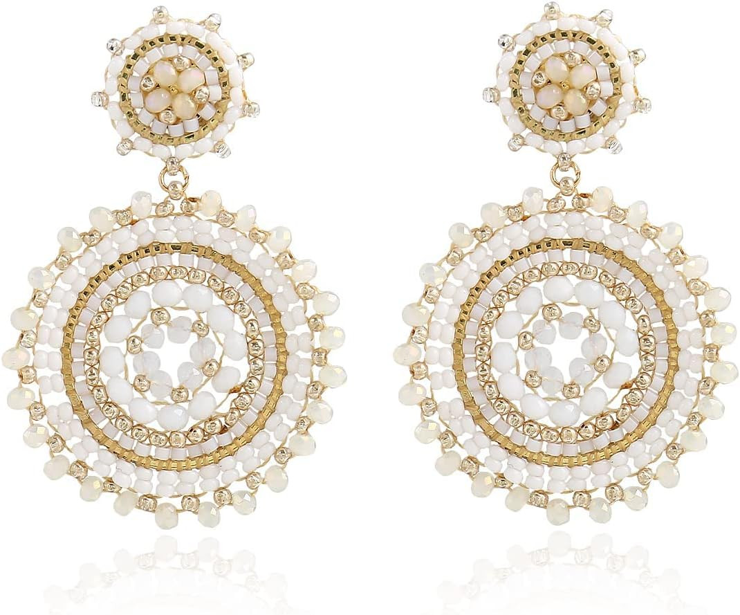 Elegance 11 Designs Beaded Earrings For Women Seed Bead Summer Beach Boho Statement Dangle Handma... | Amazon (US)