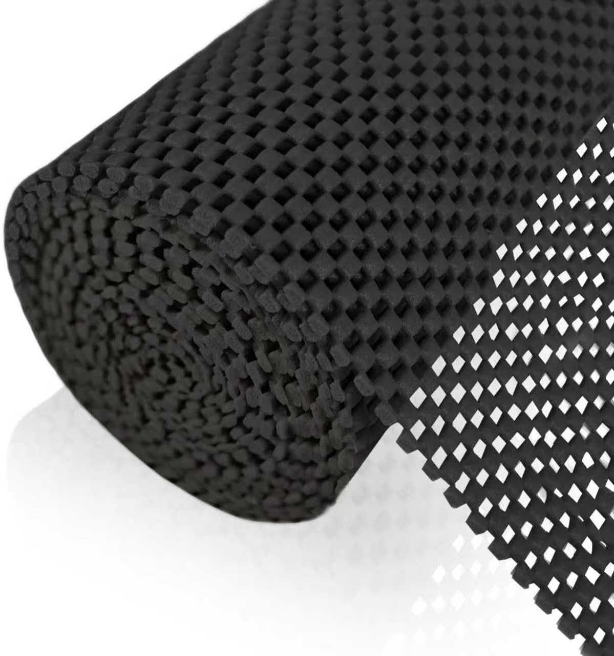 Shelf Liner for Kitchen Cabinet, Durable with Strong Grip, Non Adhesive Liners Protect Kitchen Cabinets and Cupboard, Pantry, Bathroom Drawers and Shelves, Desks-12" x 120" (Black) | Amazon (US)