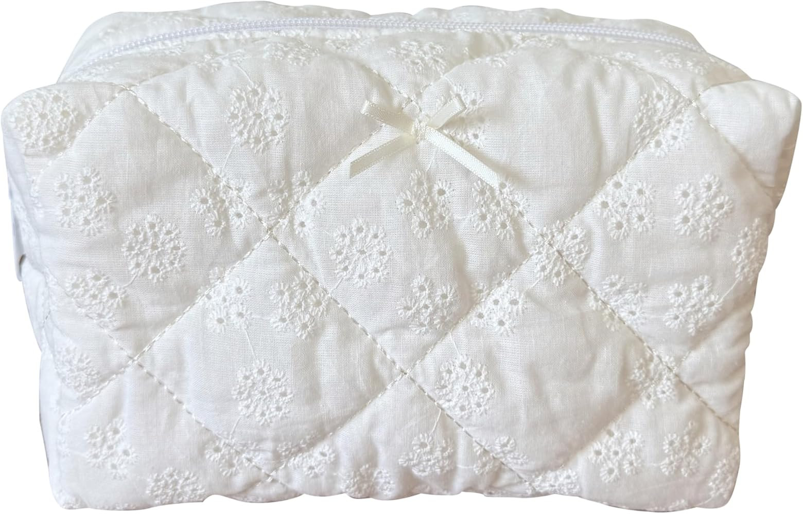 Cotton Quilted Makeup Bag Coquette Accessories Make up Bag Organizer Cute Floral Cosmetic Pouch T... | Amazon (US)