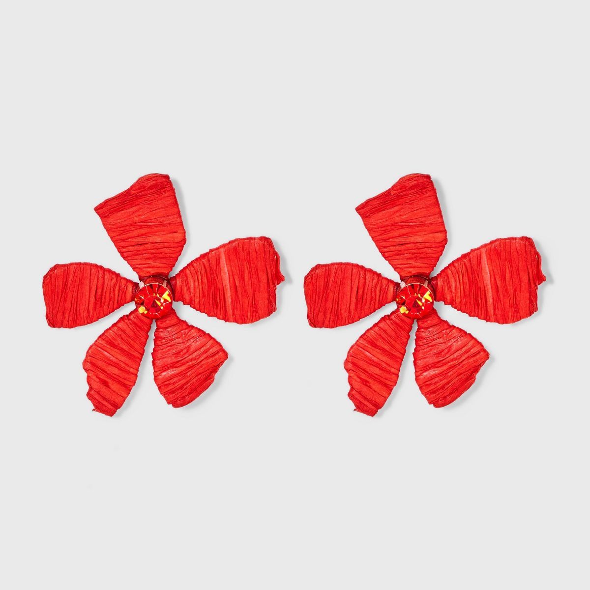 Post Raffia Earrings - A New Day™ Red/Gold | Target