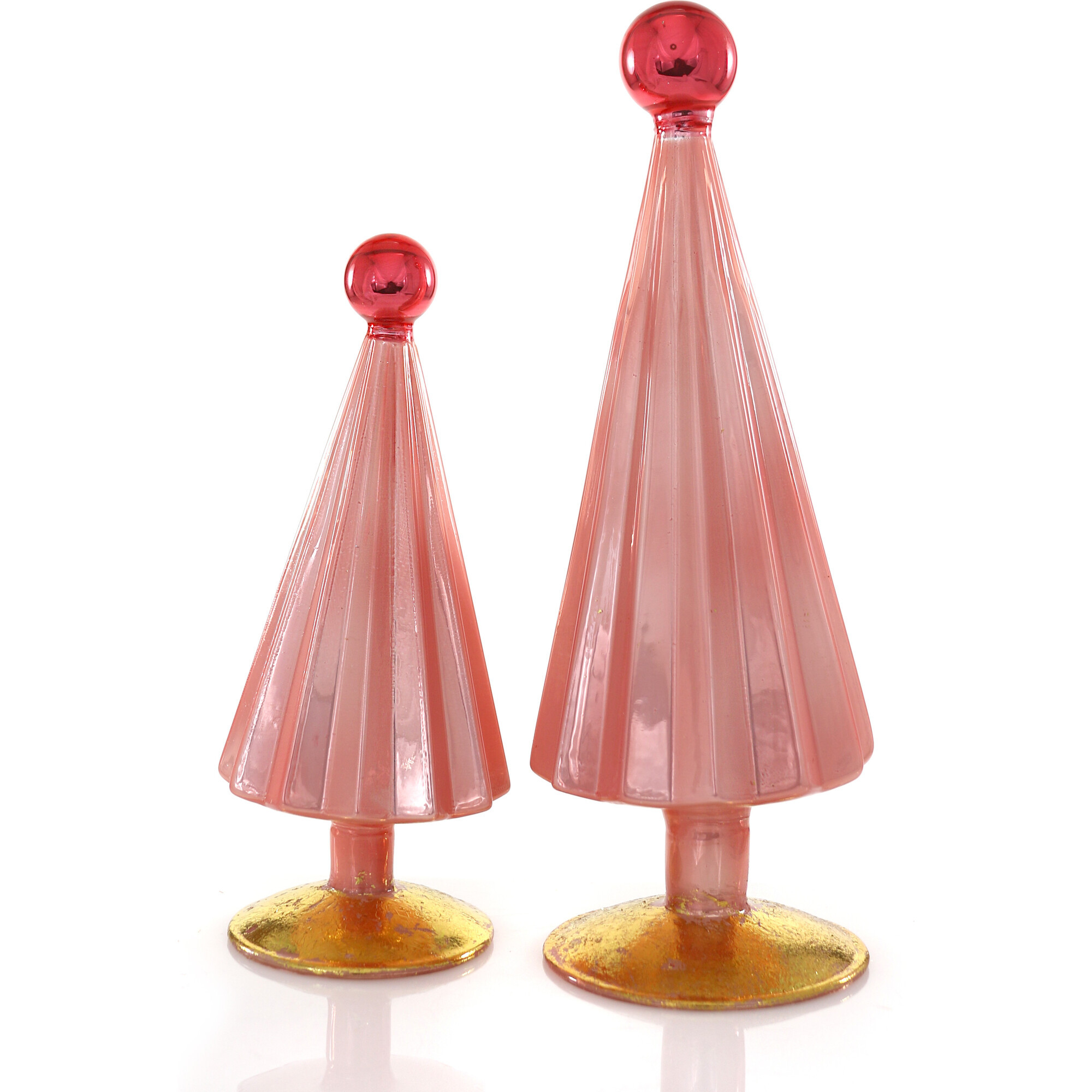 Small Pleated Tree, Pink Red Set of 2 | Maisonette