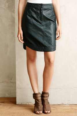 Rounded Vegan Leather Skirt | Anthropologie (US)