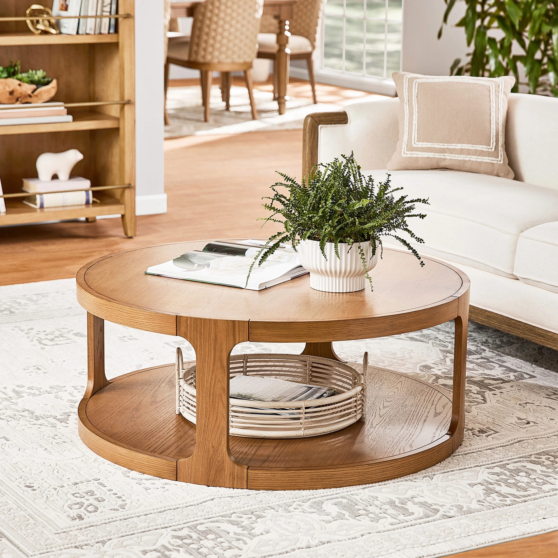 My Texas House Haven Round Coffee Table with Warm Brown Finish | Walmart (US)