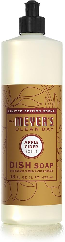MRS. MEYER'S Clean Day Liquid Dish Soap, Biodegradable Formula, Limited Edition Apple Cider, 16 f... | Amazon (US)