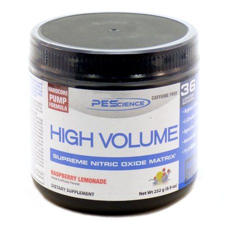 PEScience High Volume, Nitric Oxide Booster, Raspberry Lemonade, 18 Servings | Walmart (US)