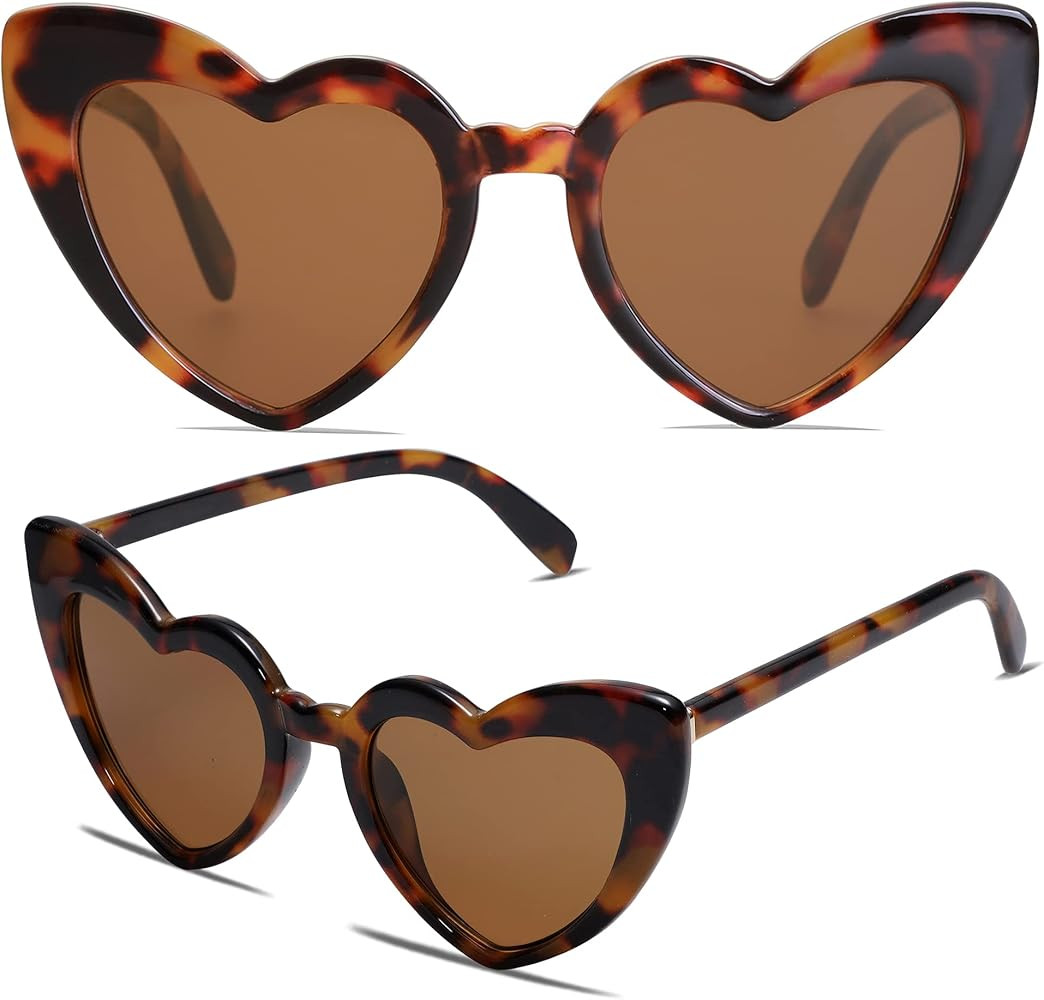 VANLINKER Heart Shaped Sunglasses Women Trendy Retro Cat Eye Sunglasses Gift Idea VL9604 | Amazon (US)