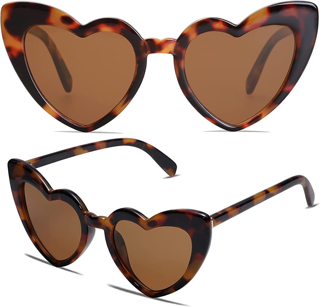 VANLINKER Heart Shaped Sunglasses Women Trendy Retro Cat Eye Sunglasses Gift Idea VL9604 | Amazon (US)