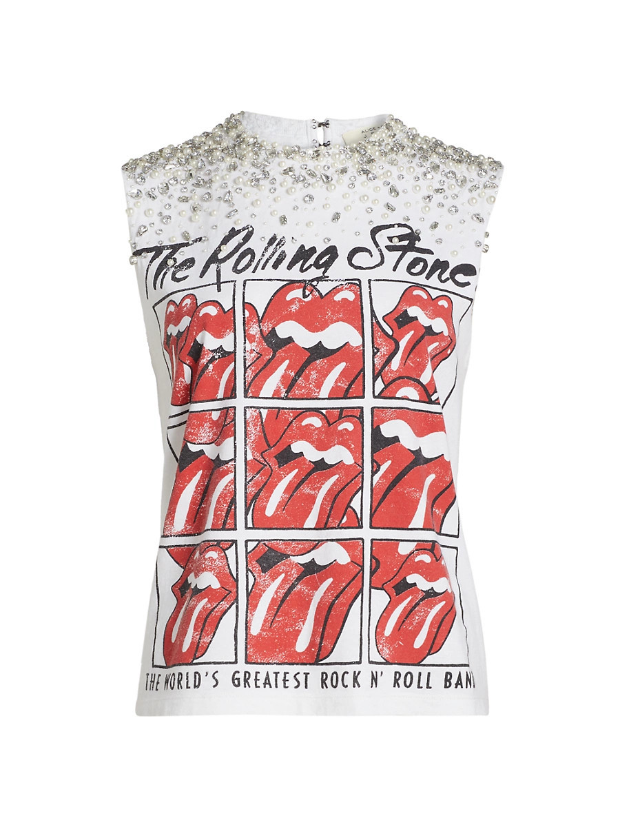 Women's Micah Embellished Muscle Tank Top - Off White Multi - Size Medium | Saks Fifth Avenue