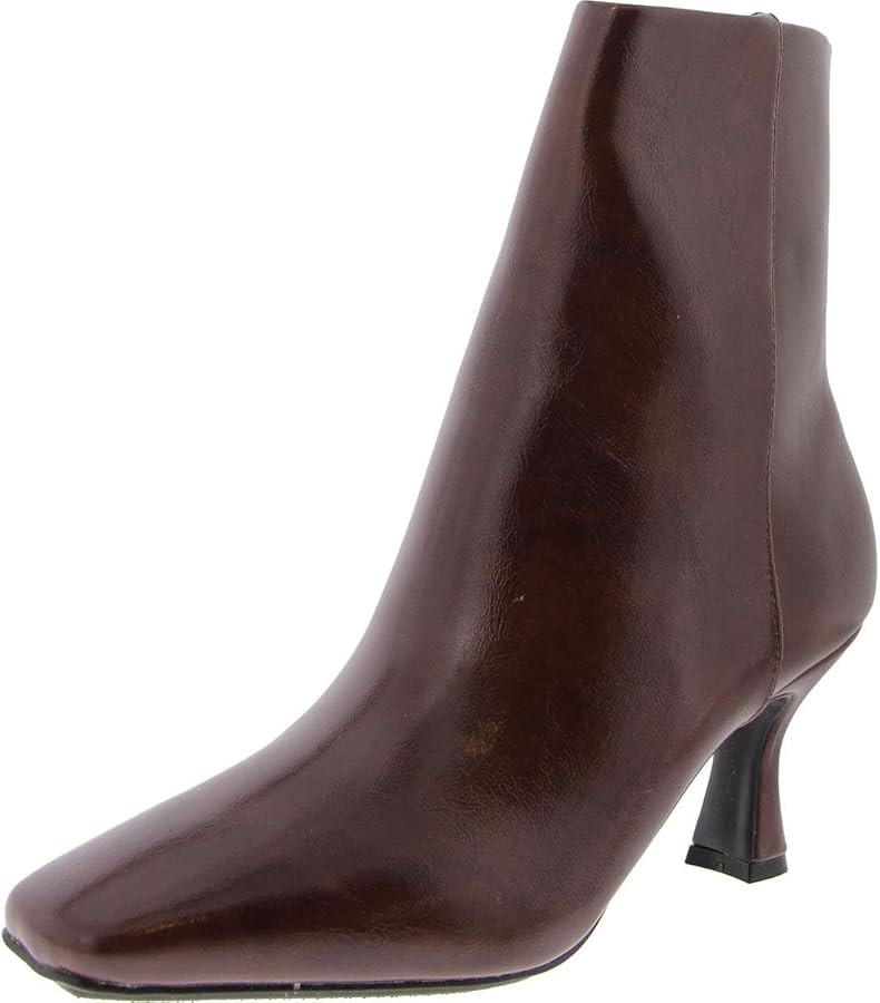 Anne Klein Womens Pablo Faux Leather Heeled Booties | Amazon (US)