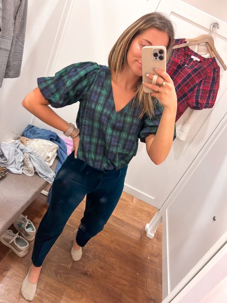 Love this top styled with these pants! 50% off
Wearing size small in top
Size 0 in pants 

#LTKunder100 #LTKsalealert #LTKunder50