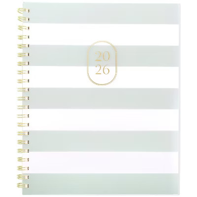 Sugar Paper Essentials 11"x9.5" 2026 Large Frosted Planner Green Stripe | Target