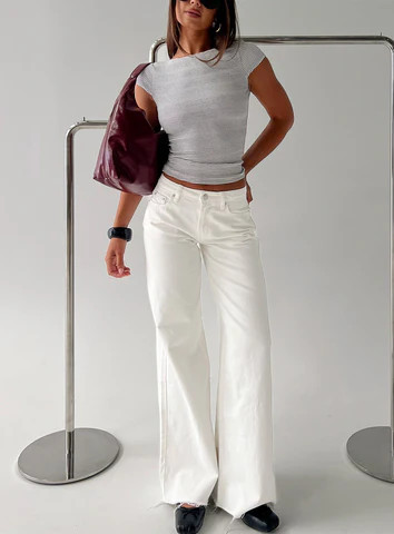 Darla Low Rise Straight Leg Jean White | Princess Polly US