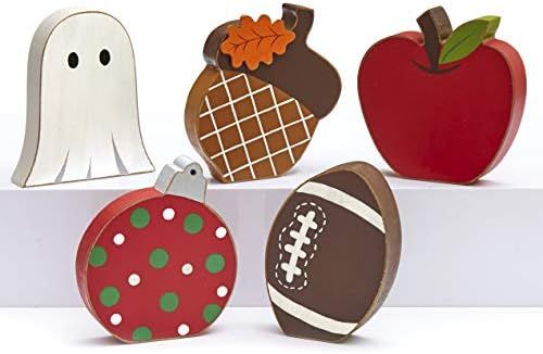 The Lakeside Collection Winter and Fall Seasons Interchangeable Home Decoration Icons Set - 5 Pie... | Amazon (US)