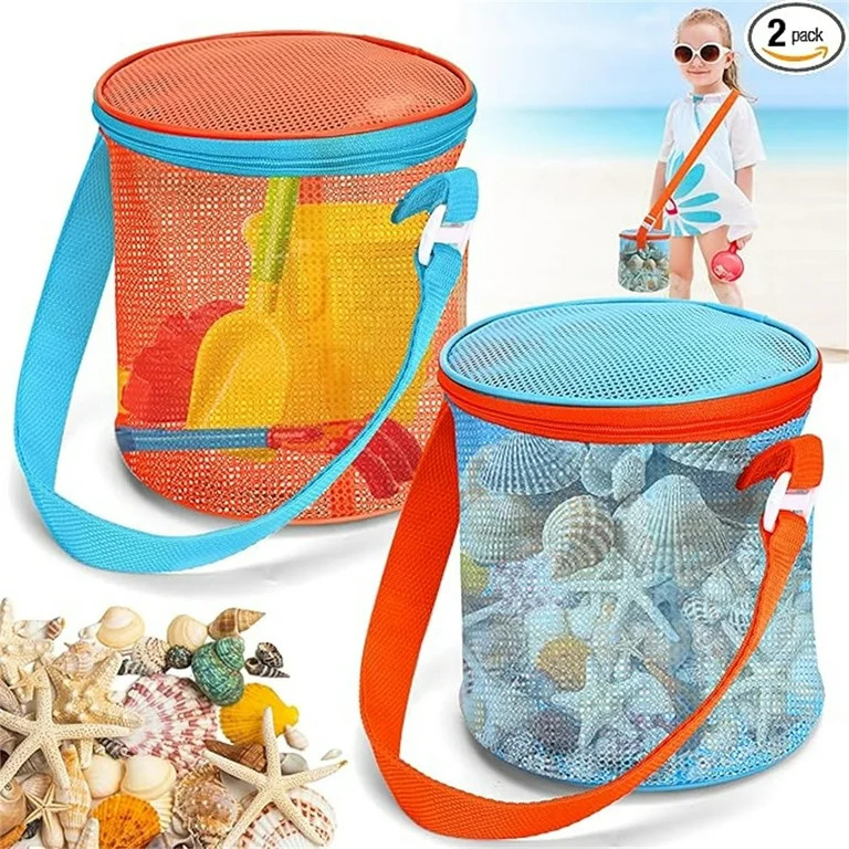 Sea Shell Bags for Beach,2pcs Mesh Seashell Holder,Shelling Collecting Tools Travel Sand Tools St... | Walmart (US)