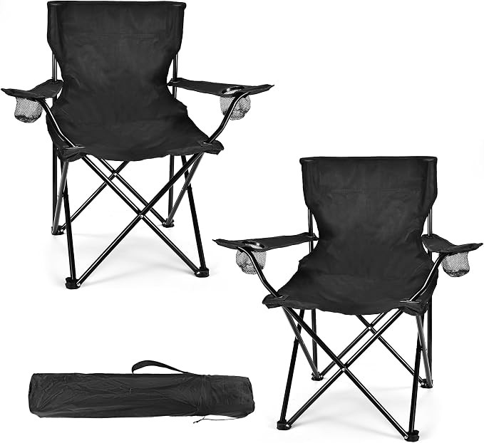 WEIDIORME 2 Pack Lightweight Camping Chairs for Adults & Teens, Capacity Foldable Portable Chairs... | Amazon (US)