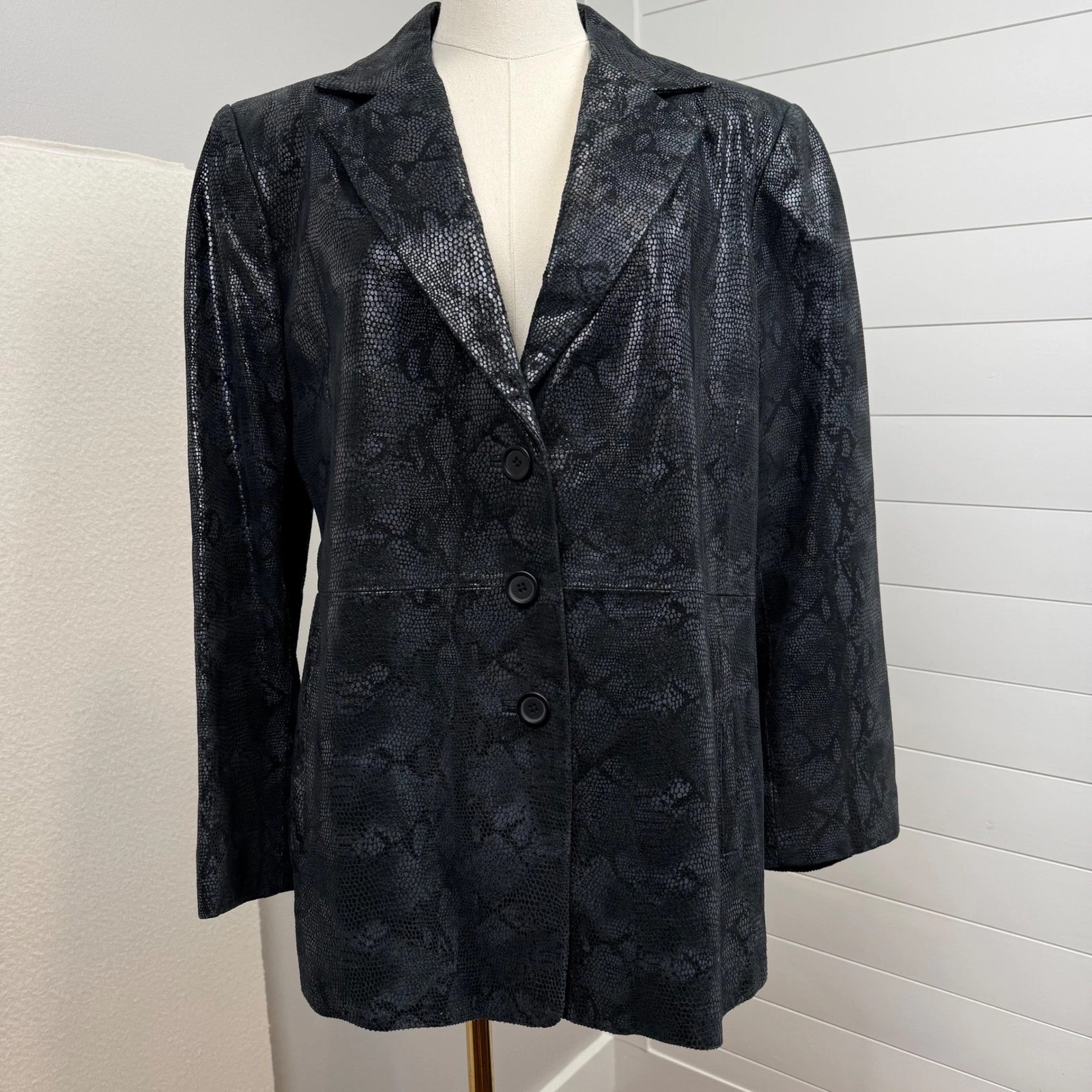 Vintage Leather Jacket Snakeskin Embossed 90s Y2K Urban Western XL | eBay | eBay US