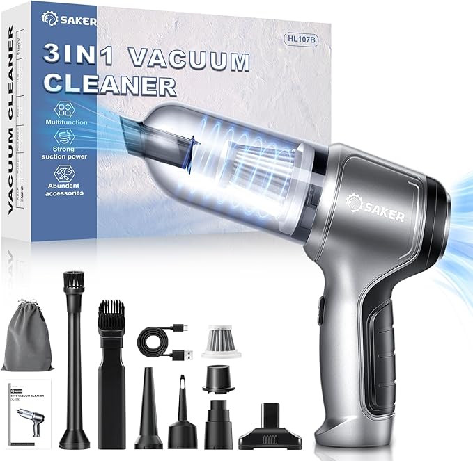Saker Car Vacuum Portable Cordless 3 in 1 Handheld Car Vacuum 12000PA High Power with Brushless M... | Amazon (US)