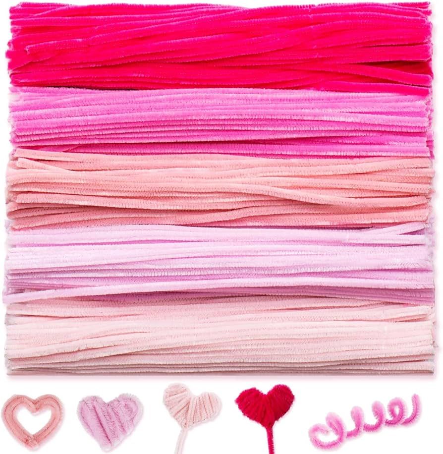 Peryiter 500 Pieces Pipe Cleaners Chenille Stems 5 Assorted Colors 12 Inch Craft Supplies Bulk fo... | Amazon (US)