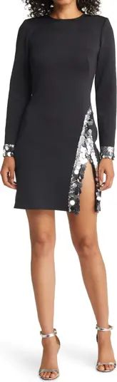 Sequin Detail Long Sleeve Cocktail Dress | Nordstrom