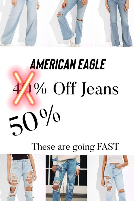 50% + off AE jeans!!! 

#LTKsalealert #LTKunder50 #LTKunder100