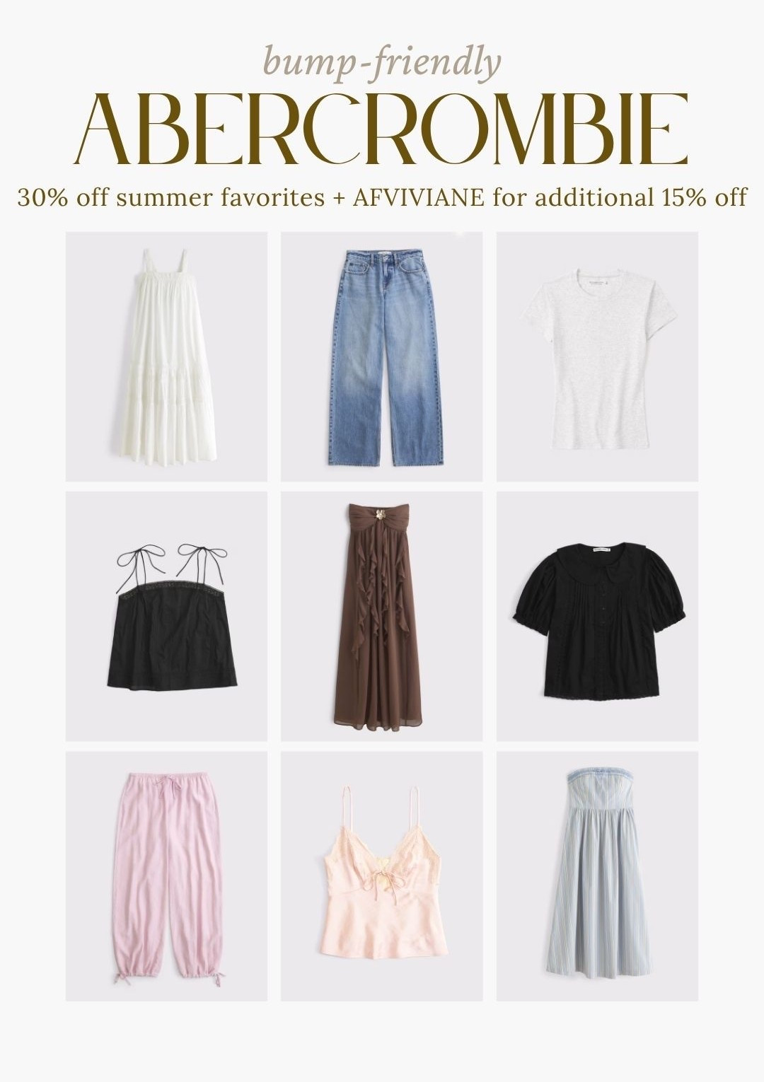 [6/18/26] code AFVIVIANE | 30% off summer styles + stackable 15% with my code. Sharing styles I’ve been loving through my pregnancy 🤍 wearing size s/m in most styles, and 28 short in bottoms. Currently 28 weeks pregnant!

#LTKBump #LTKSaleAlert #LTKSeasonal