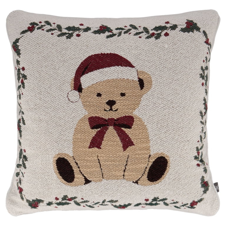 My Texas House Teddy Bear Decorative Christmas Pillow, Multicolor, 18" x 18" | Walmart (US)