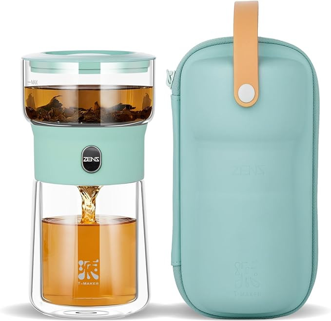 ZENS Modern Glass infuser Teapot, Small One Touch Tea Maker for Loose Tea Diffusers with 200ml In... | Amazon (US)