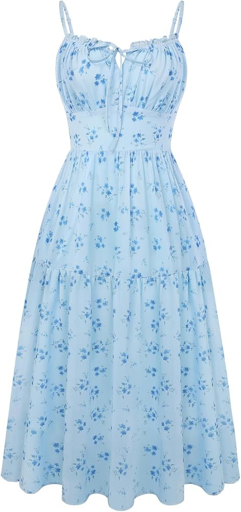 Belle Poque Floral Dress for Women Wedding Guest 2026 Spring Summer Midi Flowy Tea Party A Line M... | Amazon (US)