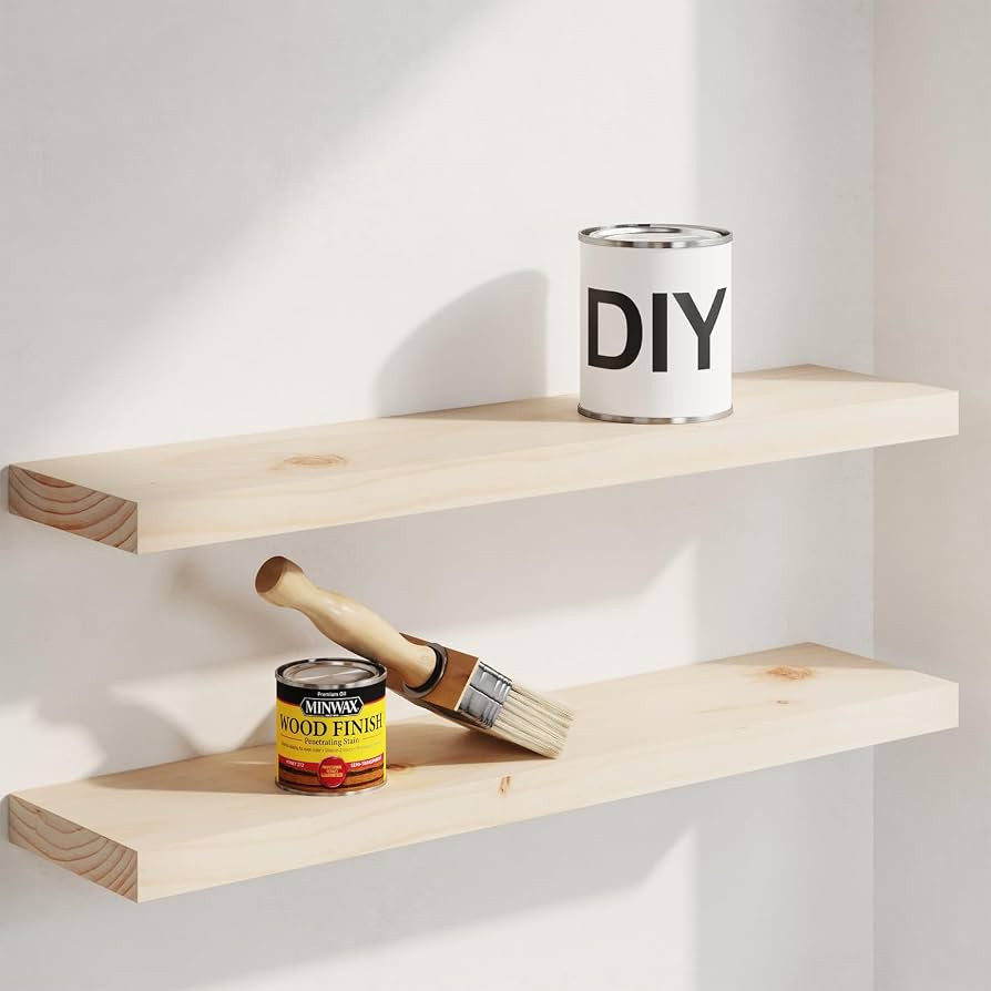 Homeforia 24 Inch DIY Floating Shelves, High-End Solid Pine Wood, Set of 2 | Amazon (US)
