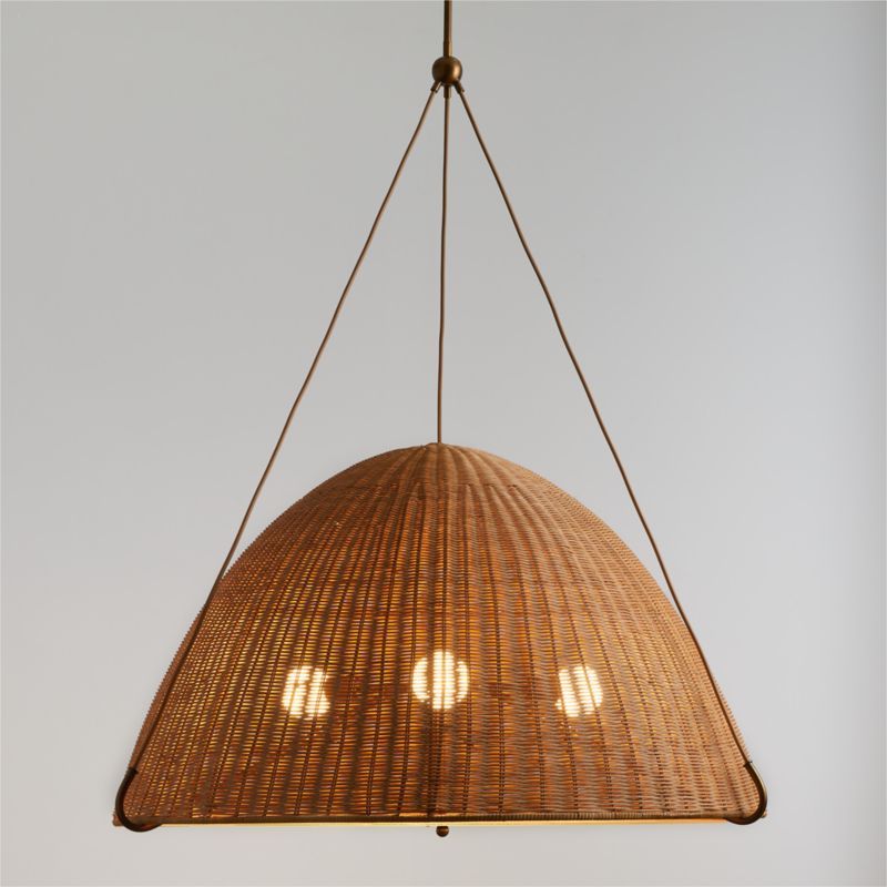 Harwich Large Woven Rattan Dome Pendant Light by Jake Arnold + Reviews | Crate & Barrel | Crate & Barrel