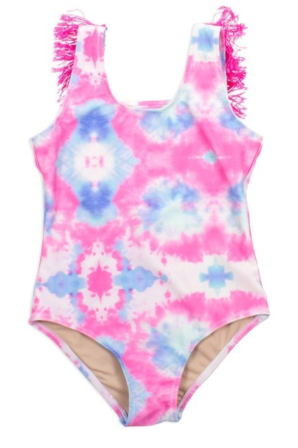 Cotton Candy Tie Dye 1PC Fringe Back Swimsuit | Shade Critters