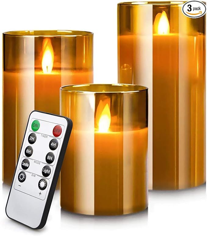 Amazon.com: Led Flameless Candles for Home Decor, Battery Operated Flickering Moving Wick Effect ... | Amazon (US)